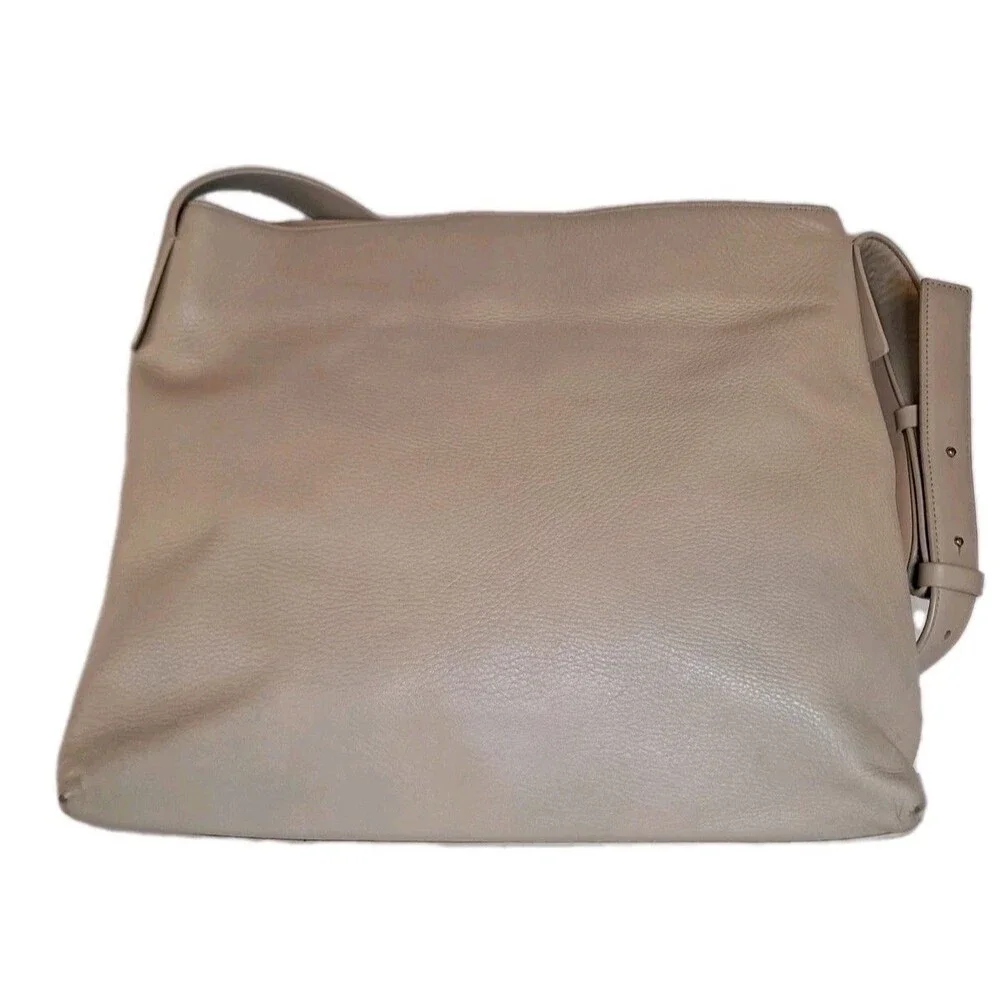 Vince Python Embossed Leather Hobo Bag Light Beige Cream
